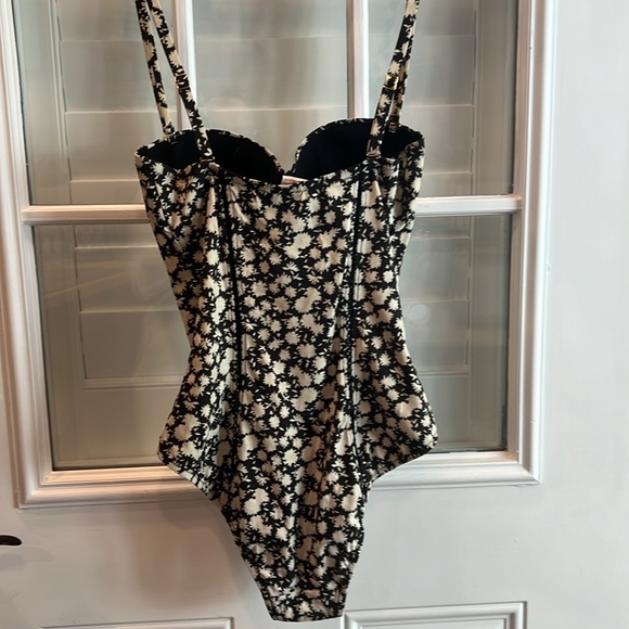 Tory Burch Swimsuit size s/p black beige adjustable straps! - Picture 3 of 6